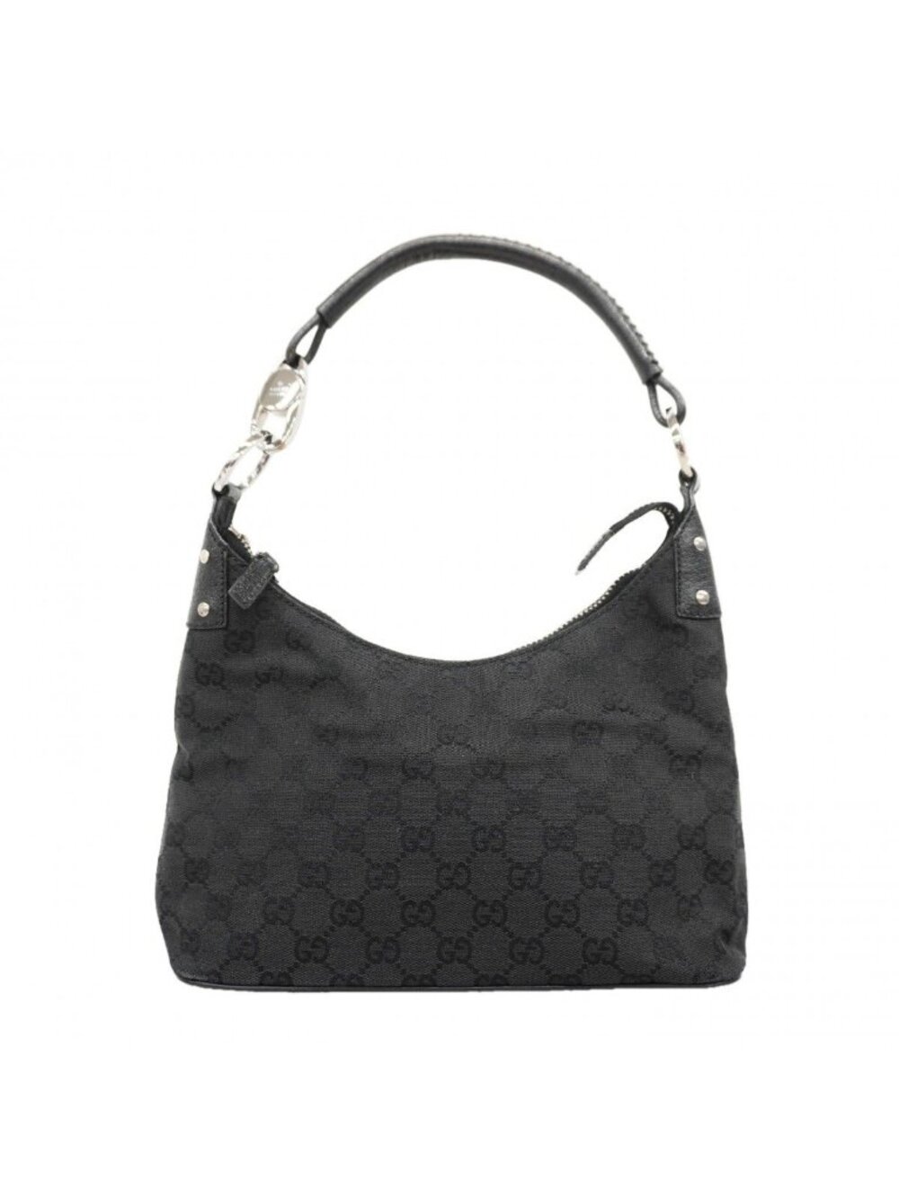 Gucci Handbag GG Canvas Black Silver
